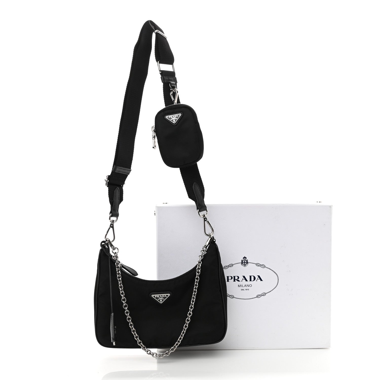 Prada Nylon Re-Edition 2005 Shoulder Bag Black 12 of 13