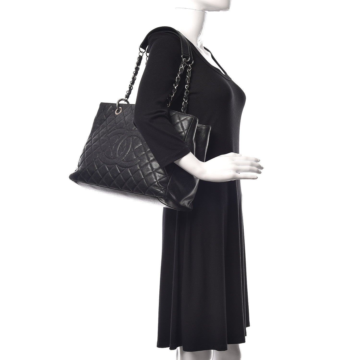 Chanel Caviar Quilted Grand Shopping Tote GST Black 2 of 14