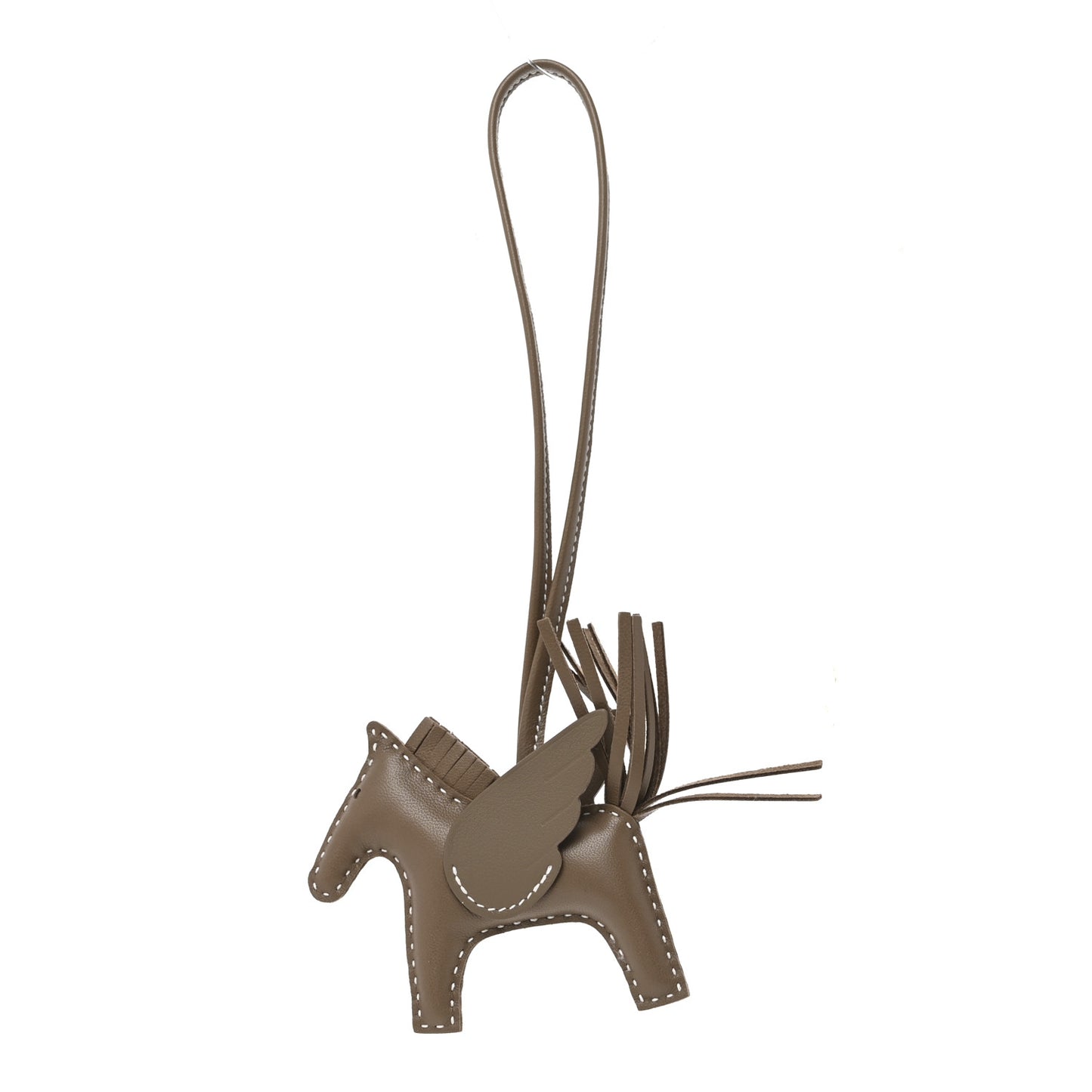 Milo Lambskin Grigri Rodeo Pegase Horse Bag Charm PM Etoupe