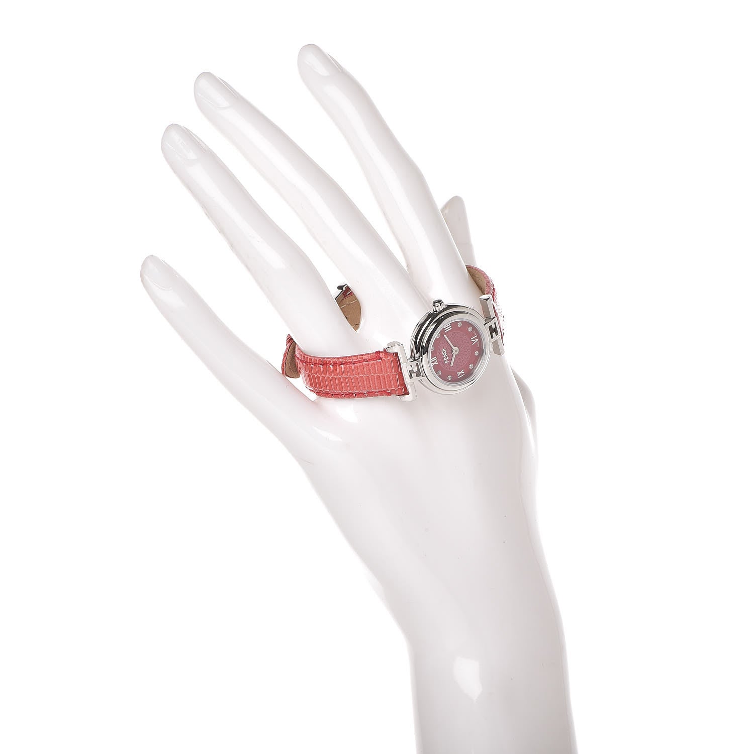 Fendi Stainless Steel Calfskin Diamond 23mm Moda Quartz Watch Red 2 of 9