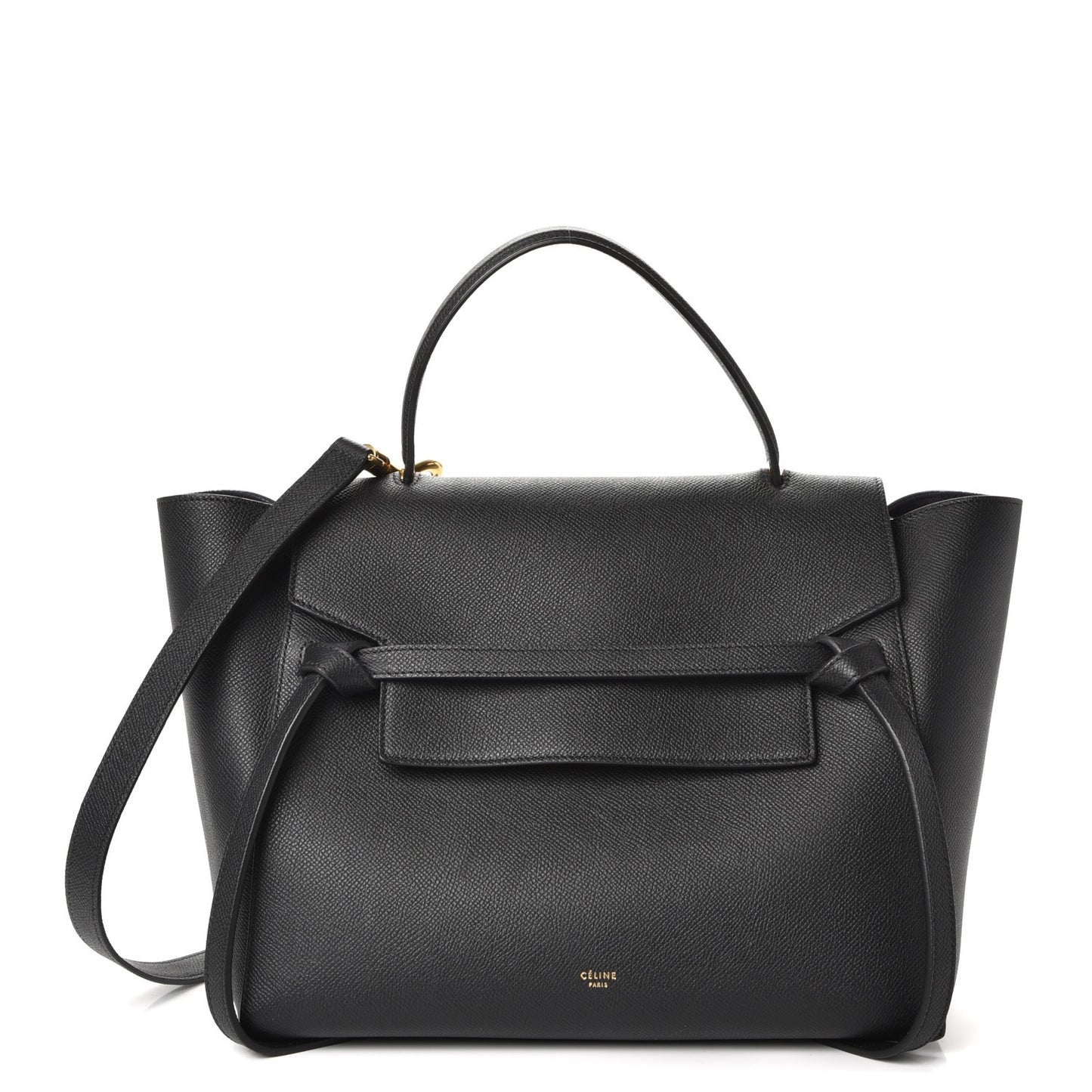 Grained Calfskin Mini Belt Bag Black