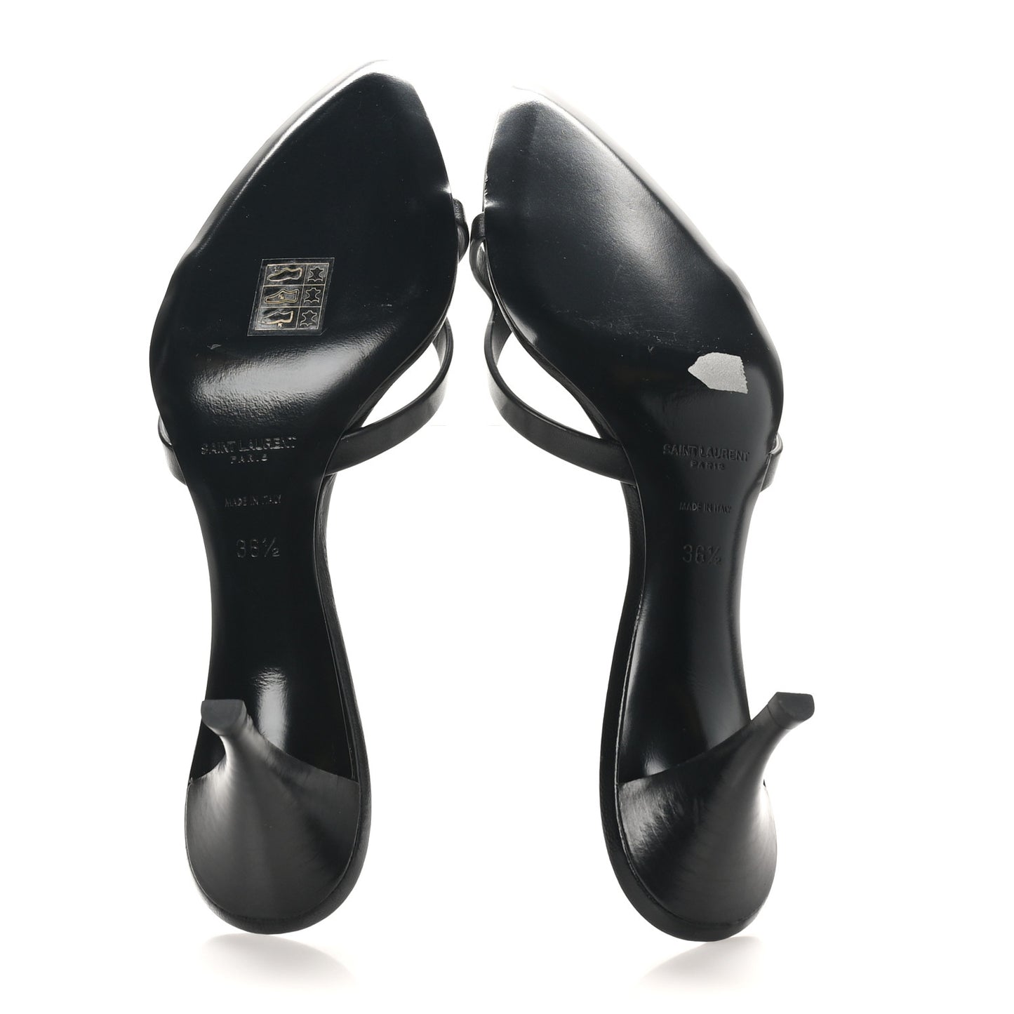 Calfskin Carla 60 Mule Sandals 36.5 Black