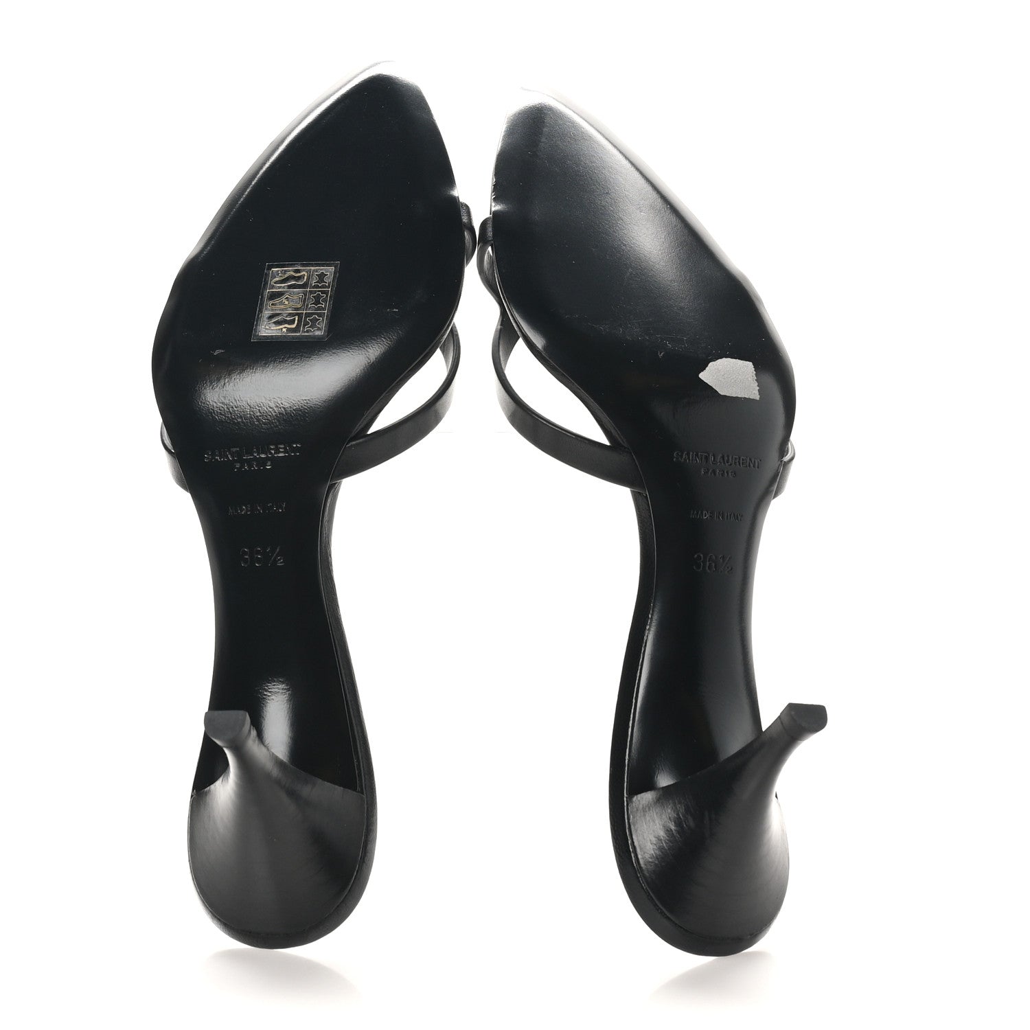 Saint Laurent Calfskin Carla 60 Mule Sandals 36.5 Black 6 of 10