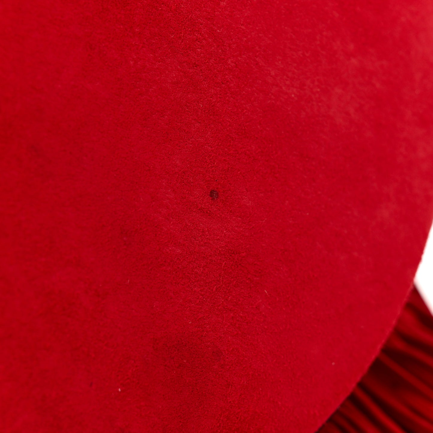Suede Calfskin Fringe Marie Jane Bucket Red