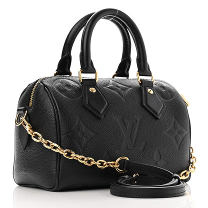 Louis Vuitton Empreinte Monogram Giant Speedy Bandouliere 20 Black 3 of 9