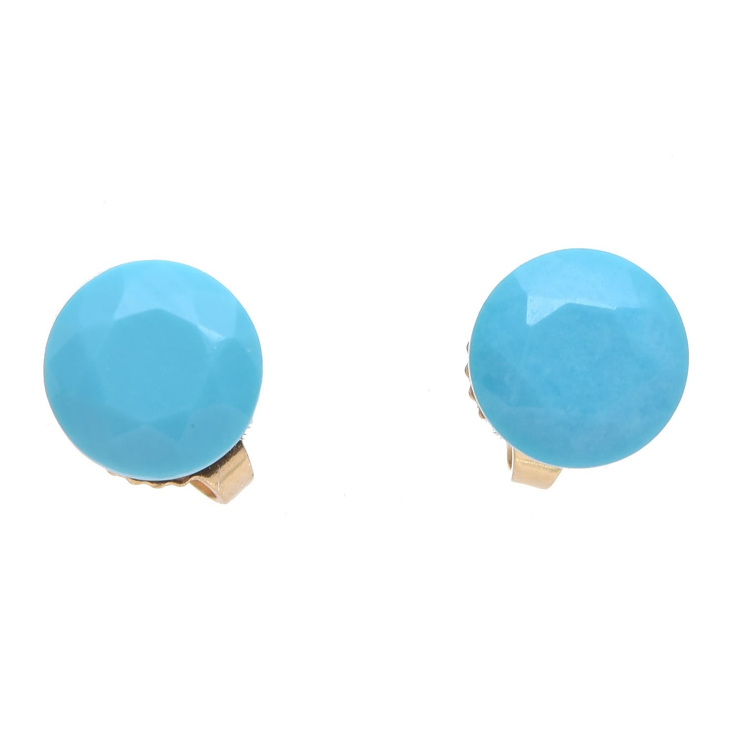 18K Yellow Gold Turquoise Elsa Peretti One Carat Faceted Earrings