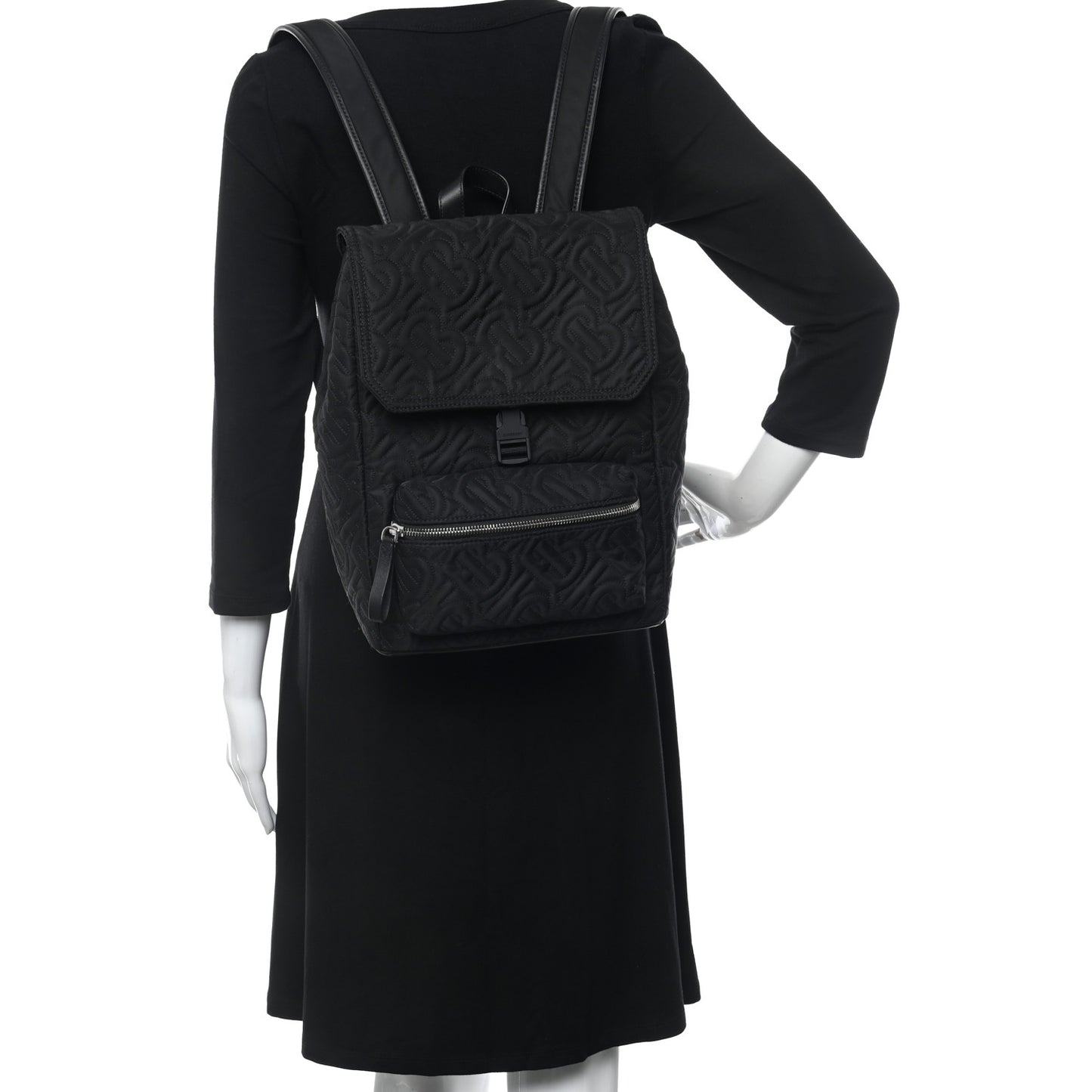 Econyl Logo Quilted Kids Backpack Black