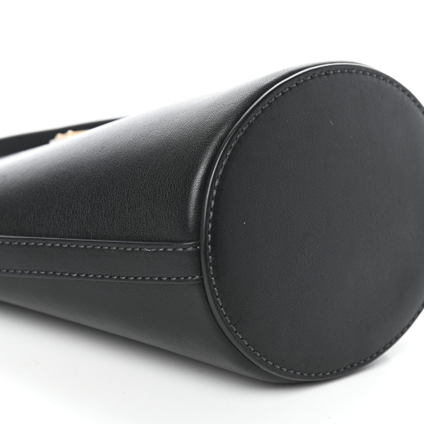 Vitello Top Handle Bucket Bag Black