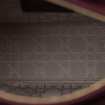 Christian Dior Lambskin Cannage Medium Lady Dior Burgundy 5 of 12