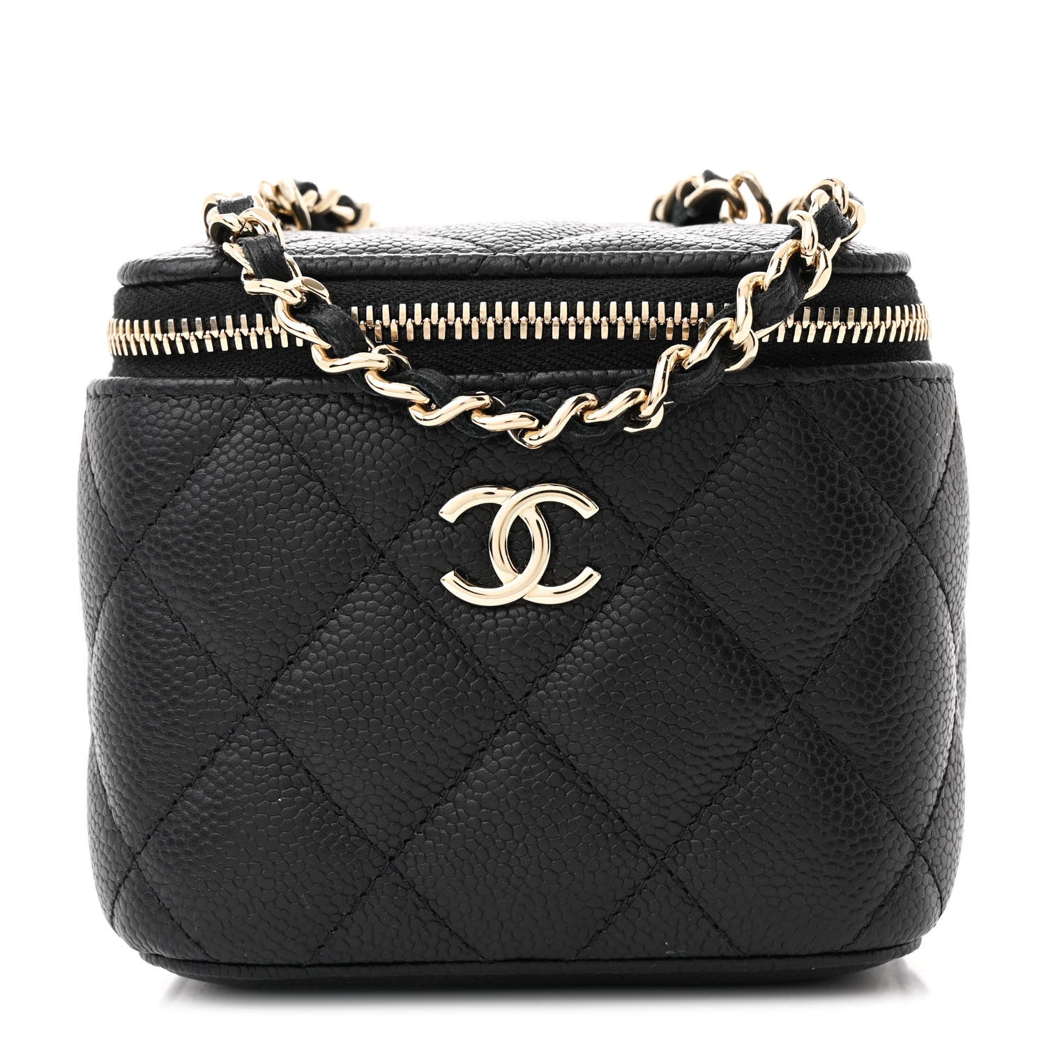 Chanel Caviar Quilted Mini Vanity Case With Chain Black 1 of 11