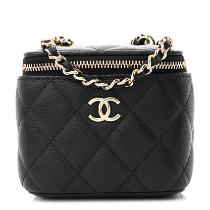 Chanel Caviar Quilted Mini Vanity Case With Chain Black 1 of 11