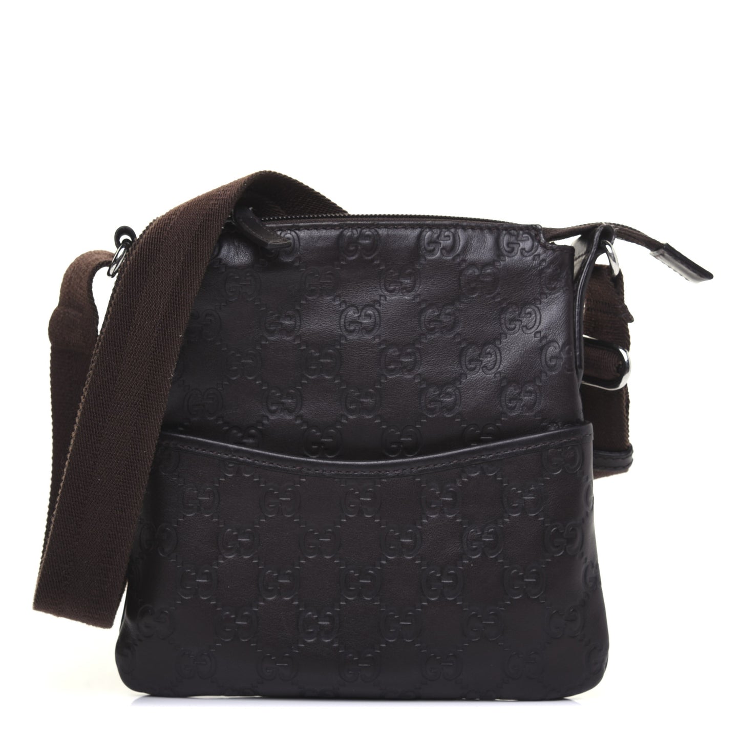 Guccissima Mini Messenger Bag Dark Brown