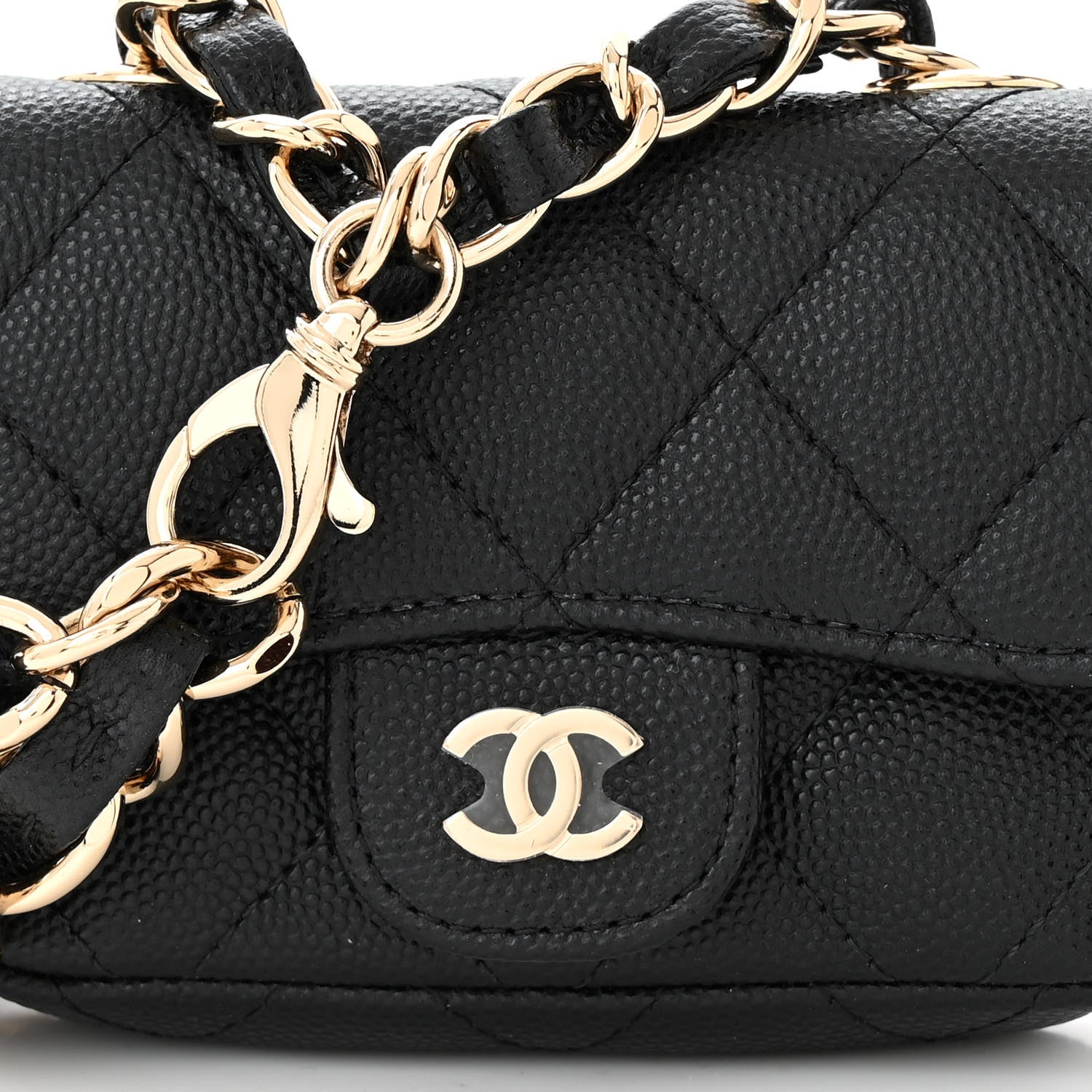 Chanel Caviar Quilted Mini Chain Belt Bag Black 9 of 12