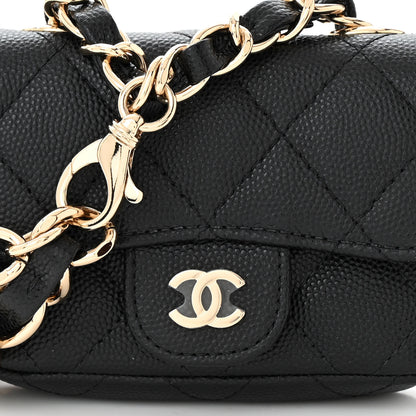 Chanel Caviar Quilted Mini Chain Belt Bag Black 9 of 12