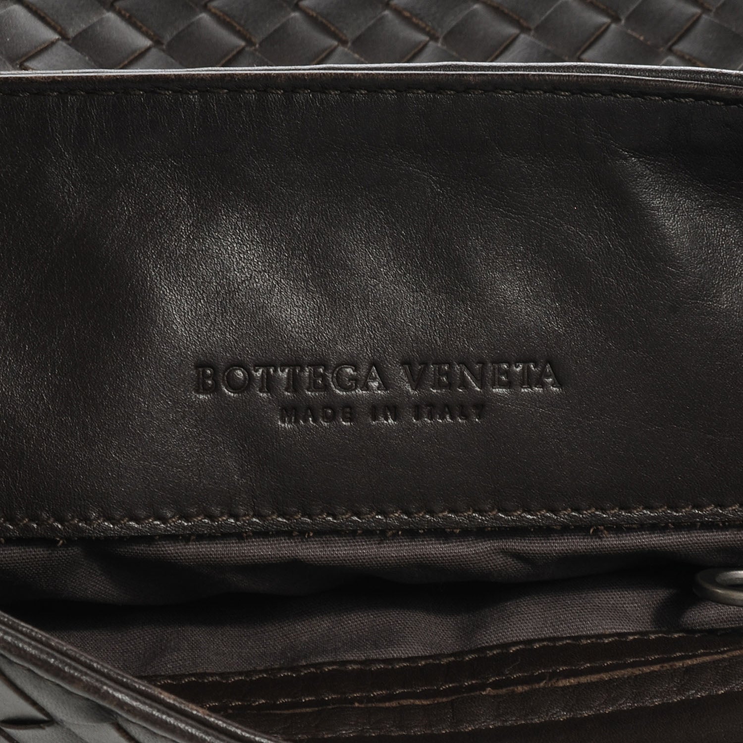 Bottega Veneta Nappa Intrecciato VN Flat Messenger Bag Ebano 6 of 8