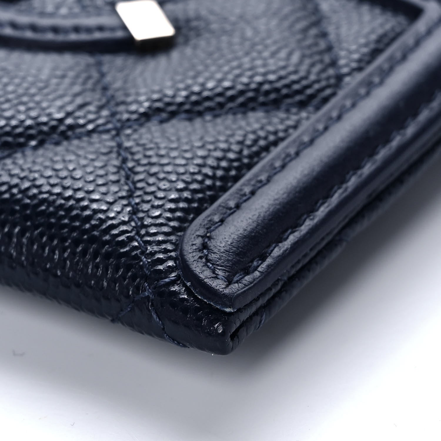 Chanel Caviar Quilted Filigree Card Holder Navy Blue 10 of 11