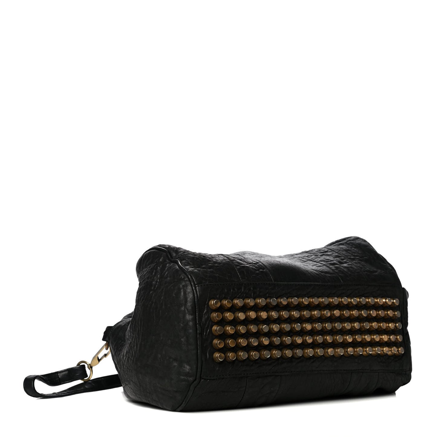Pebbled Lambskin Rocco Black Antique Brass Hardware