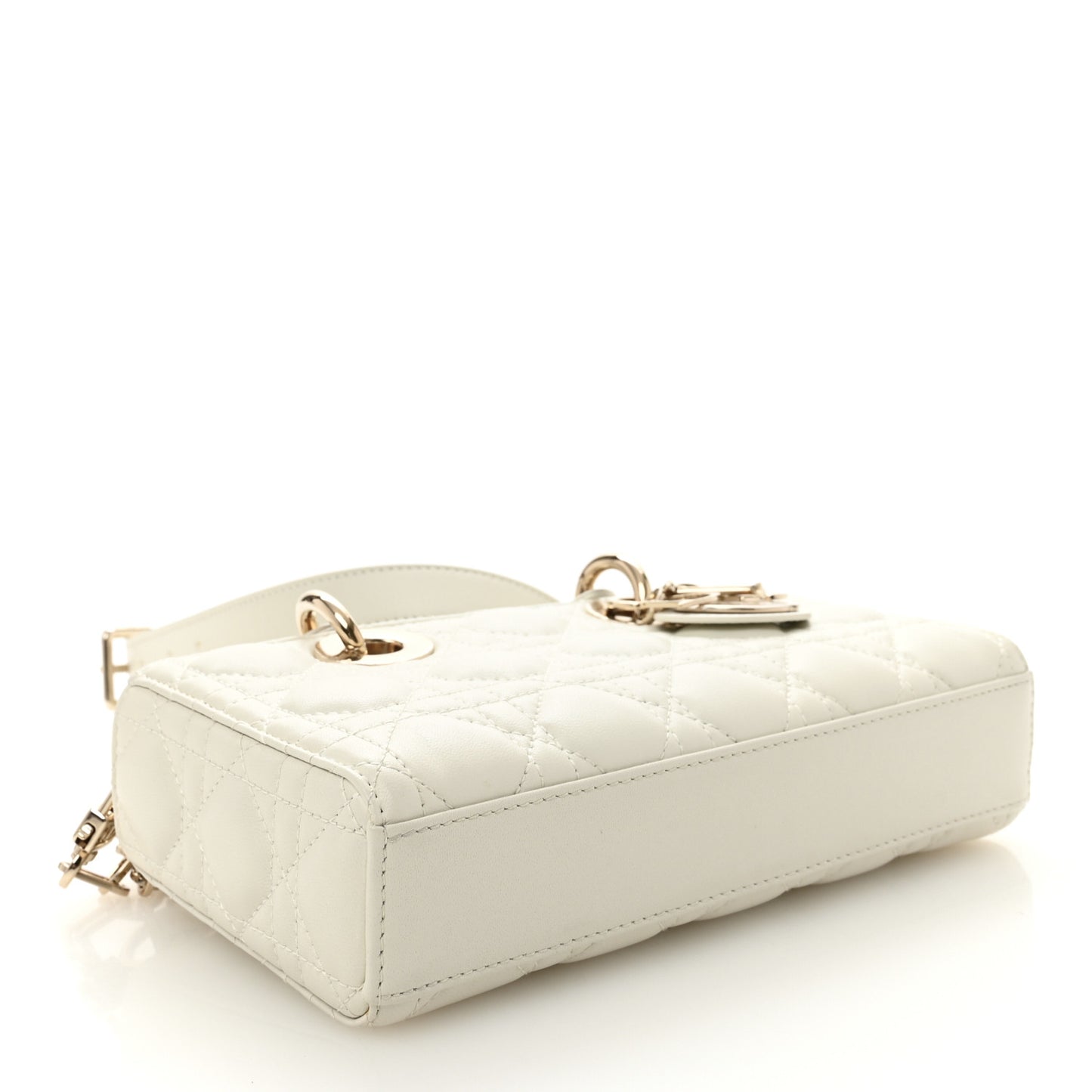 Lambskin Cannage Small Lady D-Joy Latte