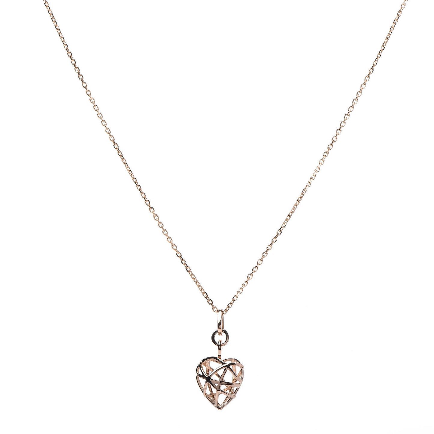 18K Rose Gold Heart Pendant Necklace