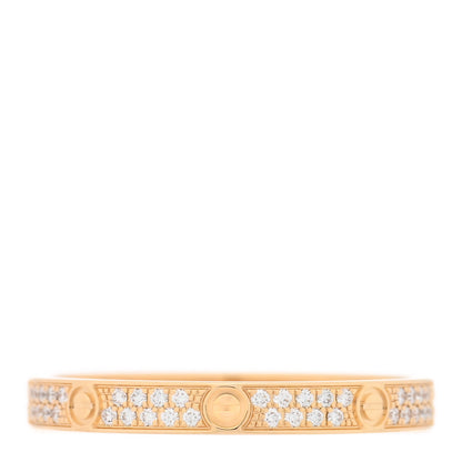 Cartier 18K Yellow Gold Diamond 2.6mm LOVE Paved Band Ring 55 7.25 1 of 4