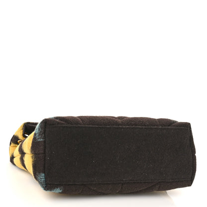 Saint Laurent Tie Dye Wool Quilted Small Loulou Puffer Monogram Chain Satchel Yellow Pacific Blue Dark Pecan 3 of 7