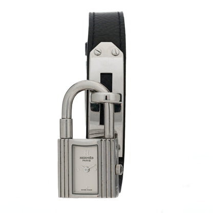 Hermes Stainless Steel Epsom 20mm Kelly Cadena Quartz Watch Noir 1 of 5