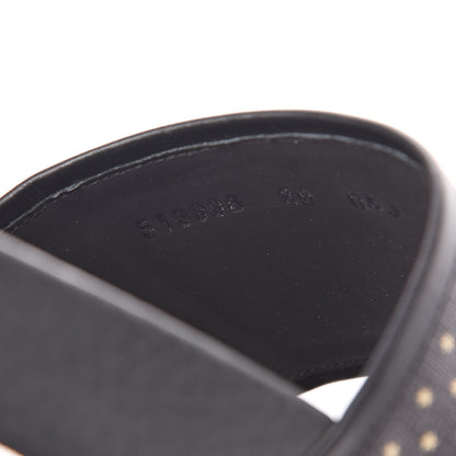 Gucci X SEGA Supreme Canvas GUCCY Stars Womens Slide Sandals 39 Black Gold 9 of 9