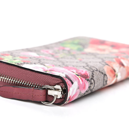 Gucci GG Supreme Monogram Blooms Zip Around Wallet Beige Multicolor Dry Rose 8 of 11