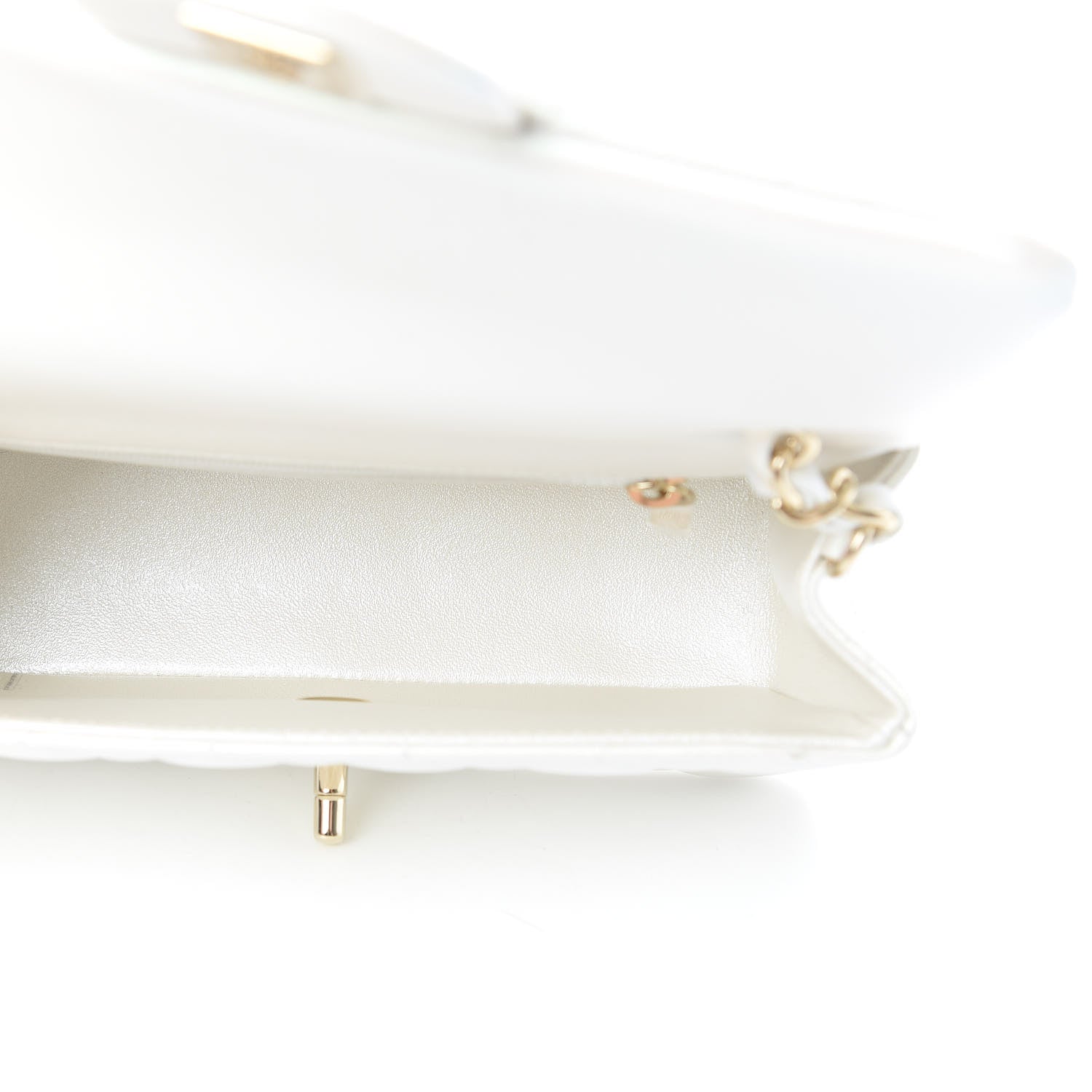 Chanel Iridescent Calfskin Quilted Mini Rectangular Flap White 5 of 11