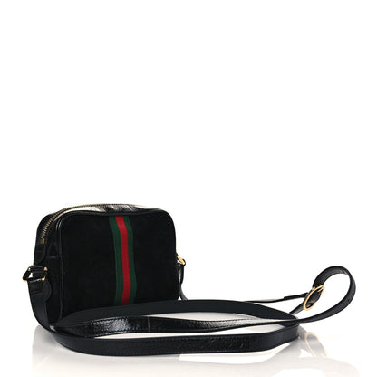 Gucci Suede Patent Web Mini Ophidia Shoulder Bag Black 3 of 11