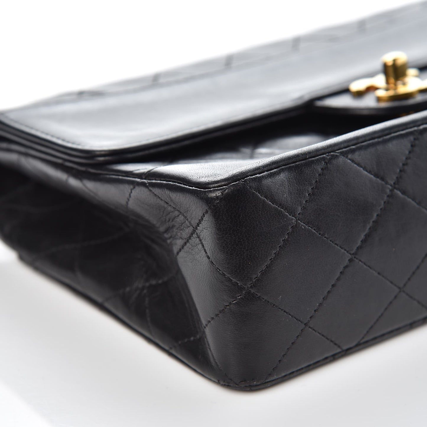 Lambskin Quilted Small Single Flap Black