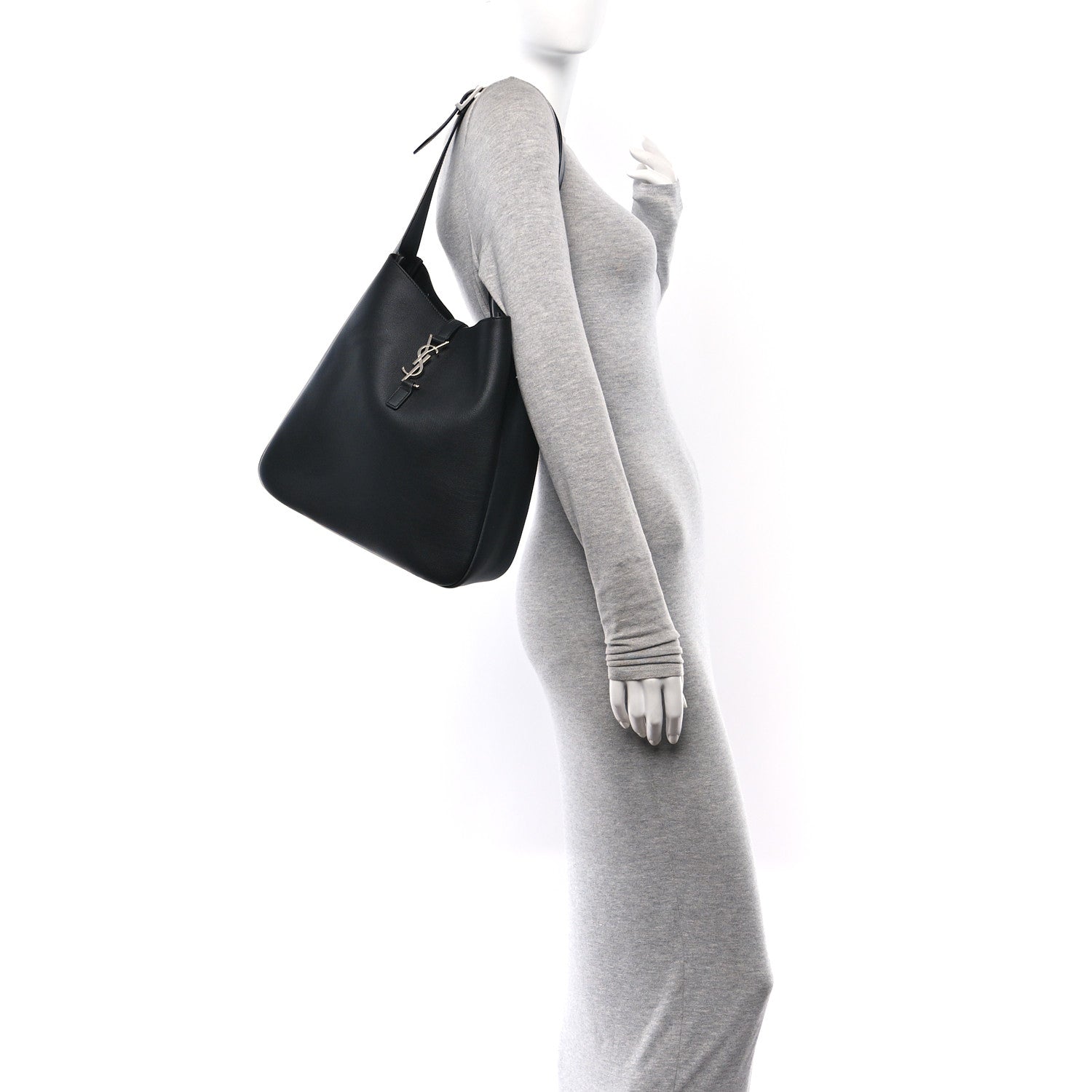 Saint Laurent Smooth Calfskin Large Le 5 A 7 Soft Hobo Black 2 of 9