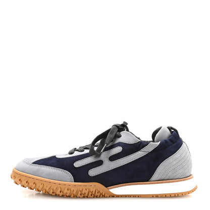 Hermes Suede Goatskin Jet Sneakers 37 Marine Gris Orage 1 of 9