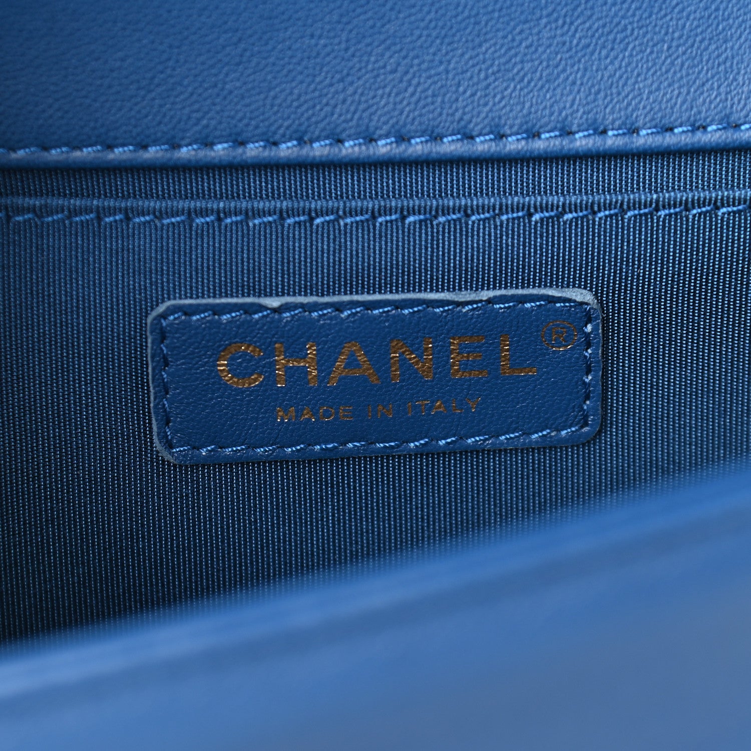 Chanel Calfskin Chevron Quilted Medium Boy Flap Bright Blue 5 of 8