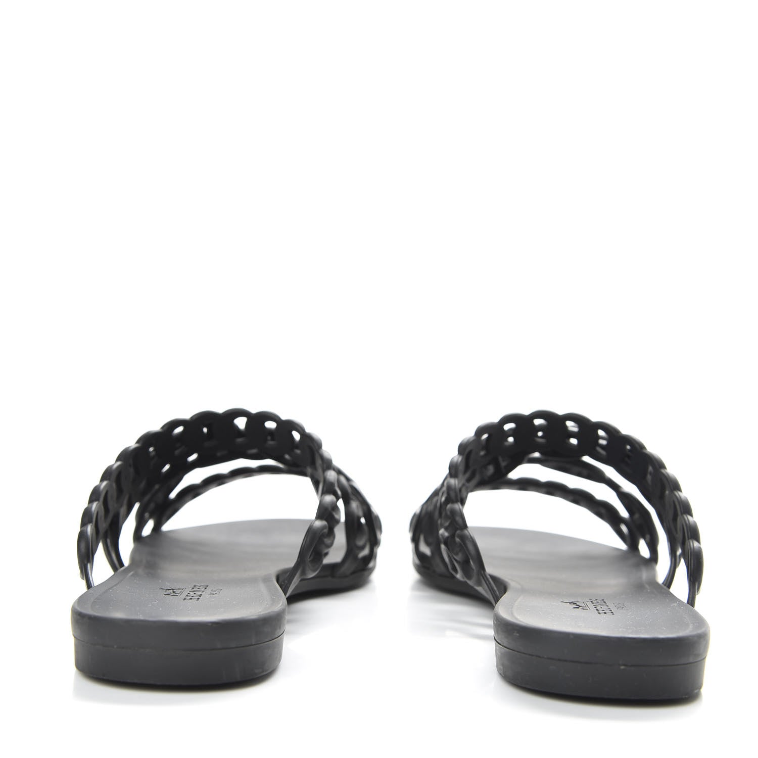 Hermes Rubber Chaine d'Ancre Nude Sandals 36 Black 6 of 8