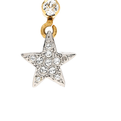 Chanel Crystal Drop Long CC Earrings Silver Gold 5 of 5