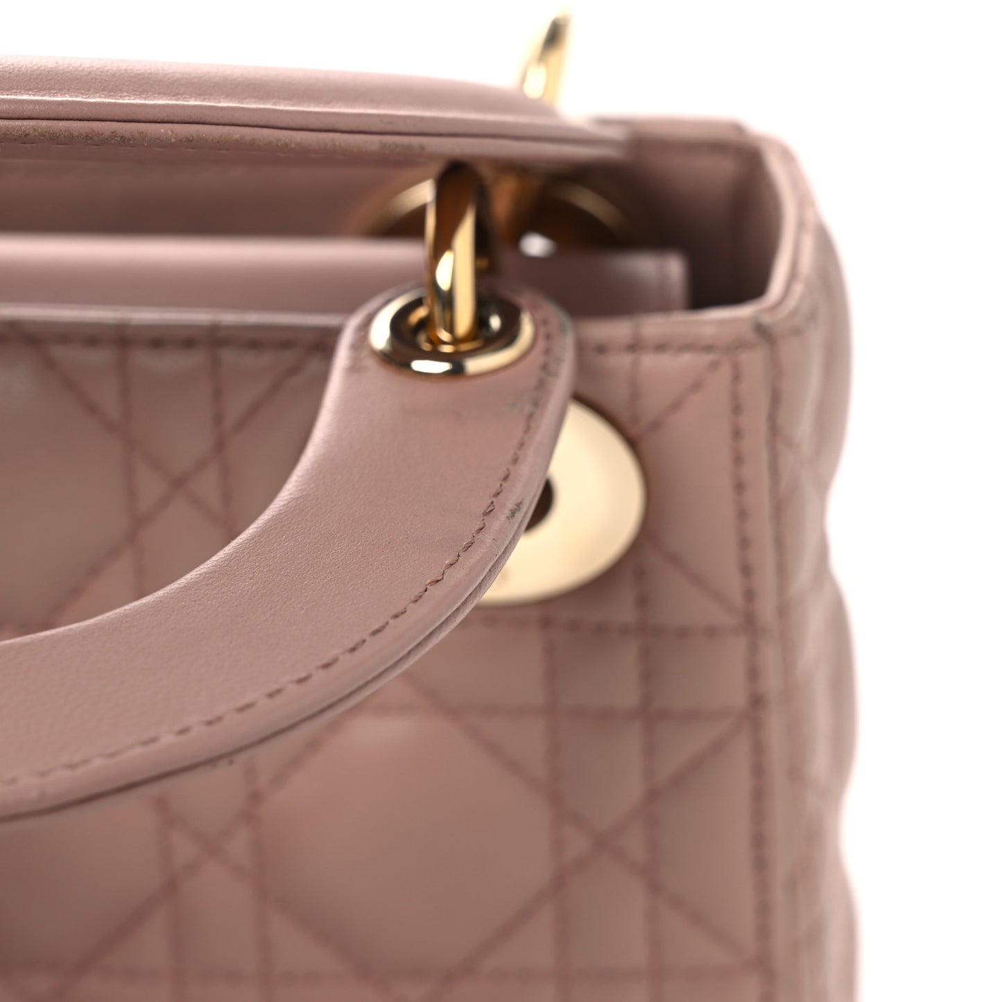 Lambskin Cannage Mini Lady Dior Blush