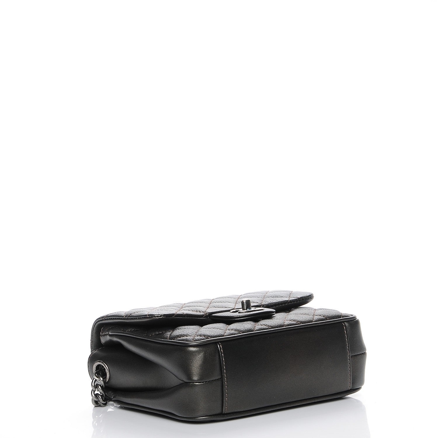 Chanel Metallic Goatskin Quilted Small Rock In Rome Flap Charcoal 4 of 8