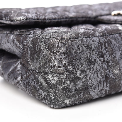 Chanel Metallic Brocade Quilted Medium Double Flap Dark Grey 10 of 11