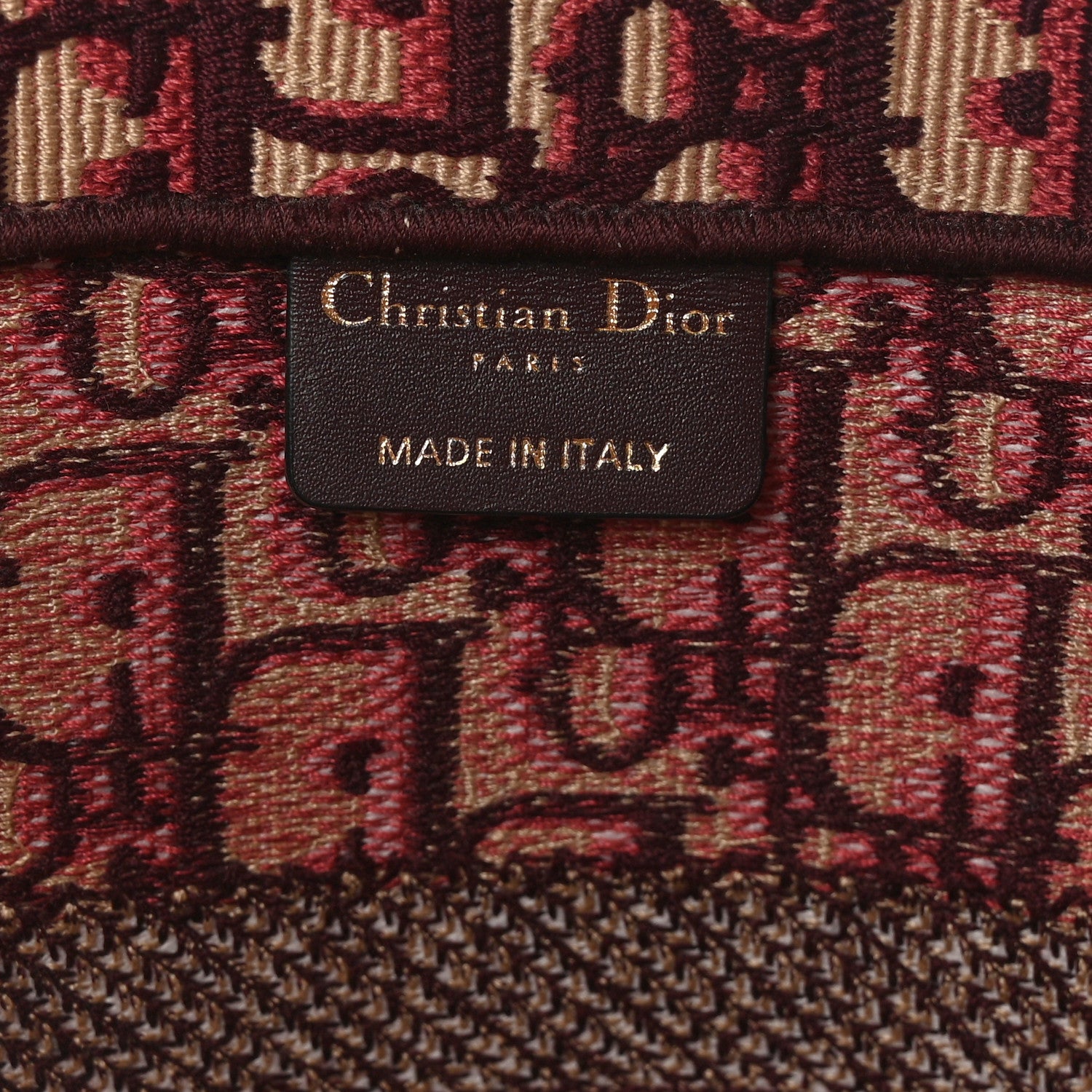 Christian Dior Oblique Medium Book Tote Burgundy Multicolor 6 of 9