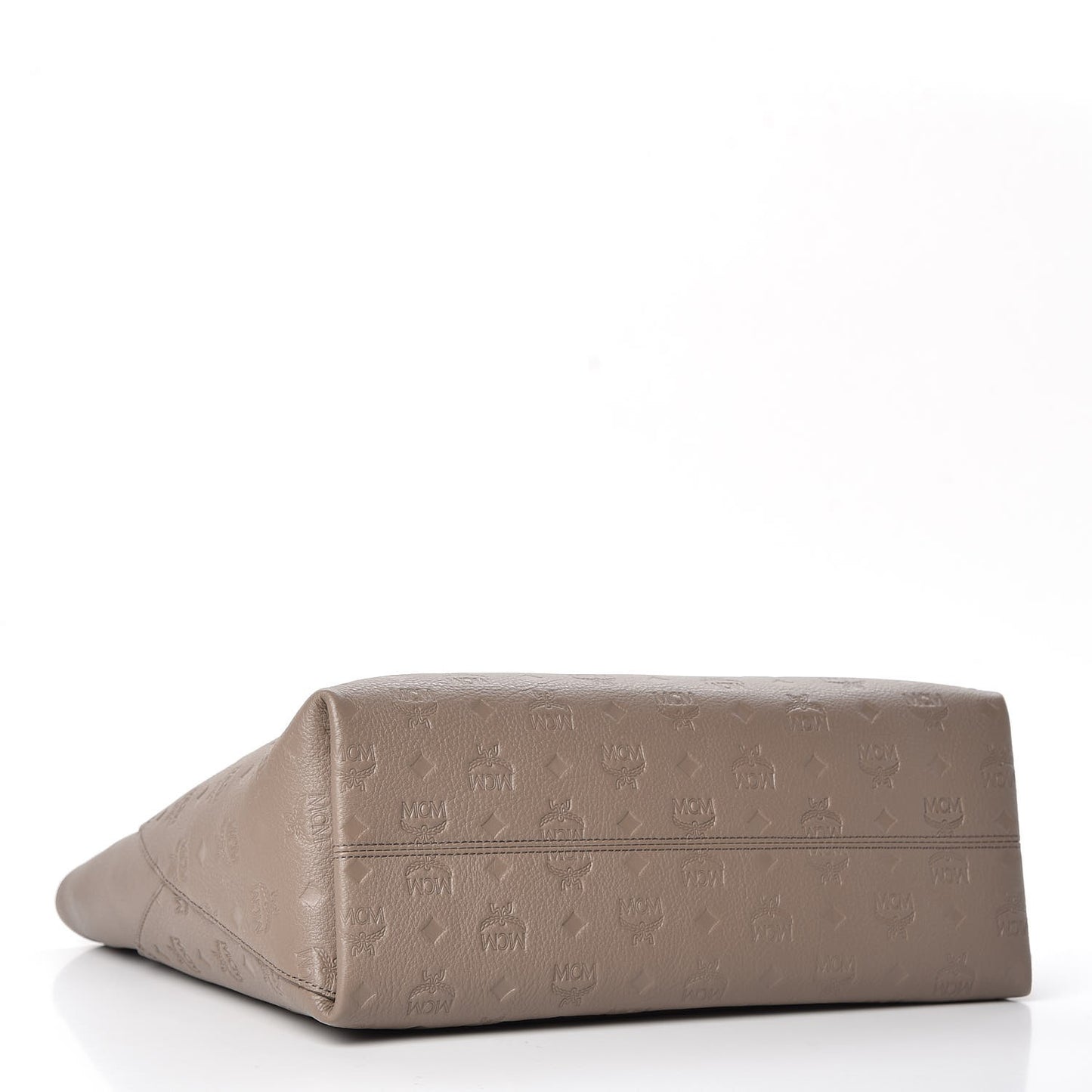 Grained Calfskin Monogram Medium Klara Top Zip Tote Urban Taupe