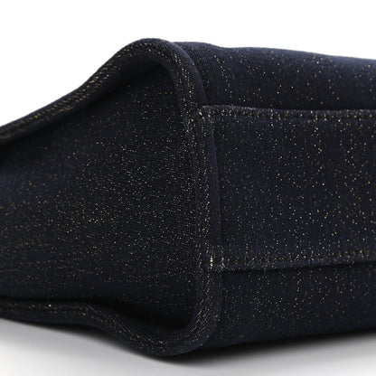 Chanel Lurex Canvas Small Deauville Tote Navy Blue Gold 9 of 10