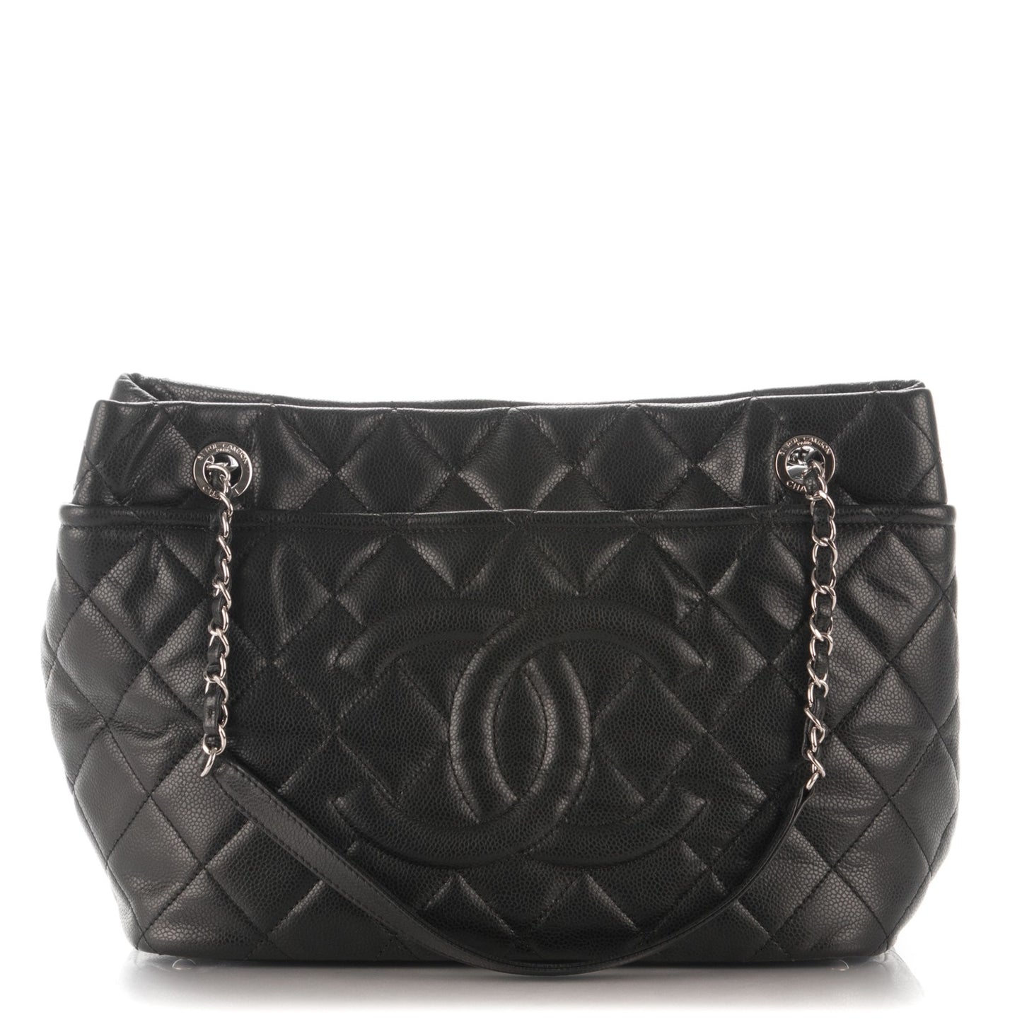 Caviar Quilted Timeless CC Soft Tote Black