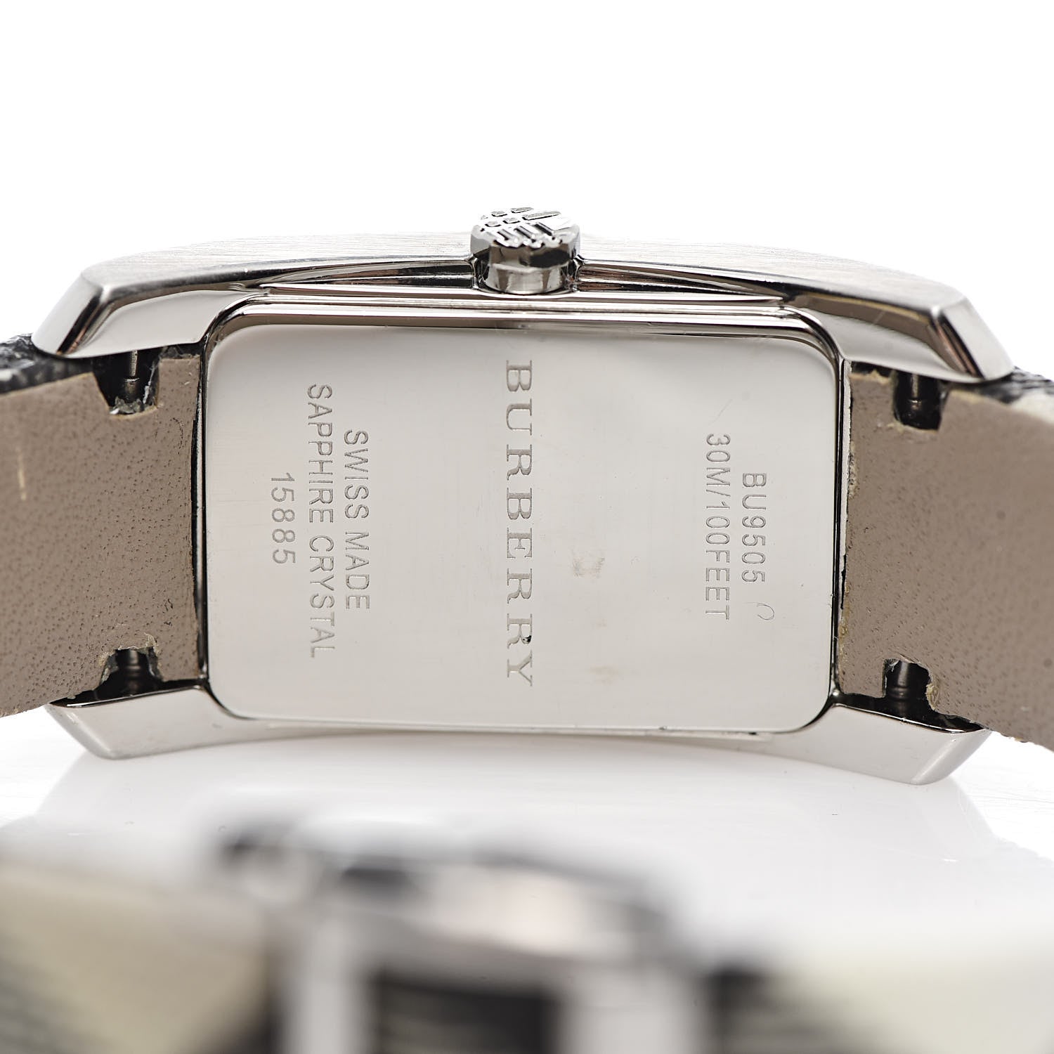 Burberry Stainless Steel Calfskin 20mm Heritage Nova Check Quartz Watch Black BU9505 5 of 6