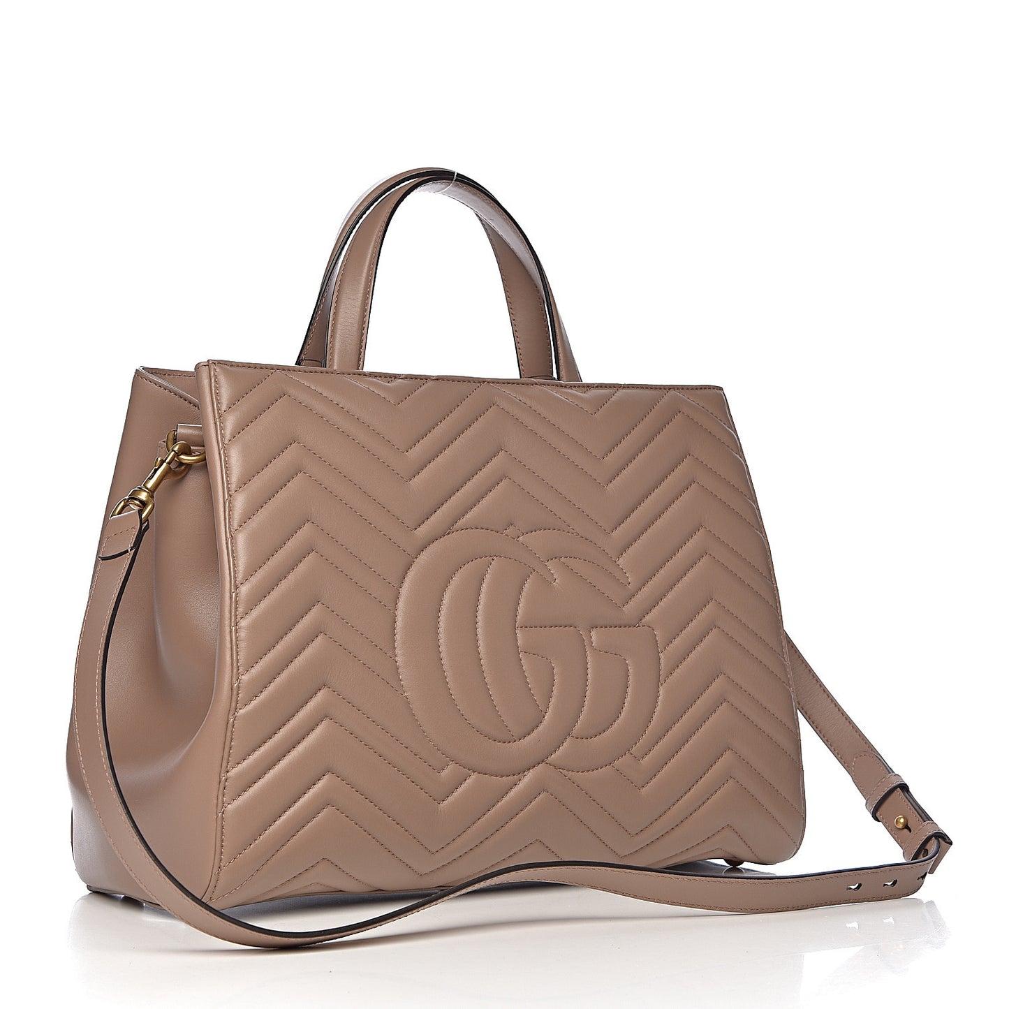 Calfskin Matelasse Medium GG Marmont Tote Porcelain Rose