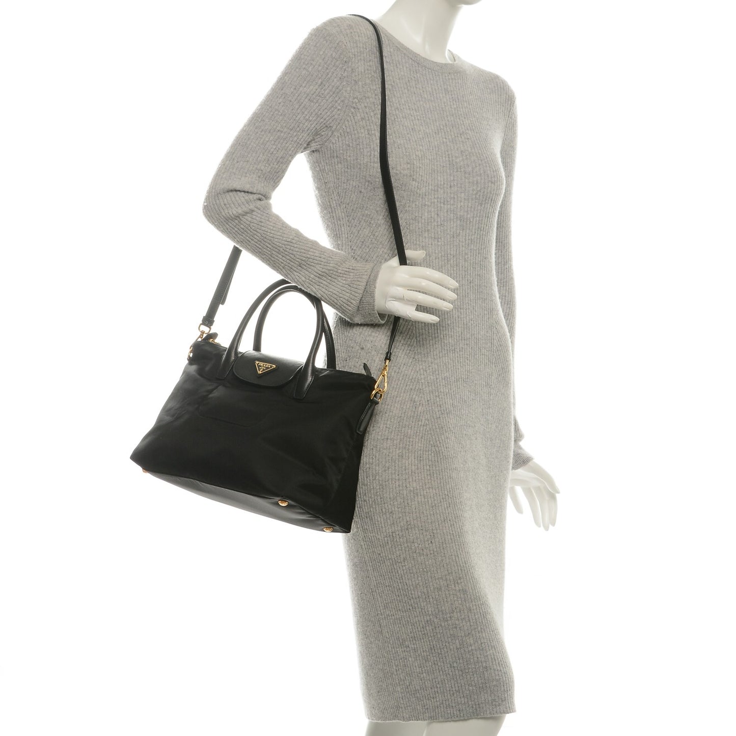 Saffiano Tessuto Nylon Tote Nero Black