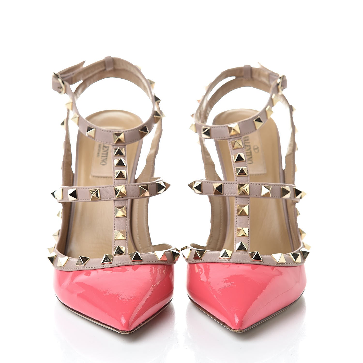 Valentino Garavani Patent Rockstud Ankle Strap Pumps 40 Peony Poudre 2 of 11