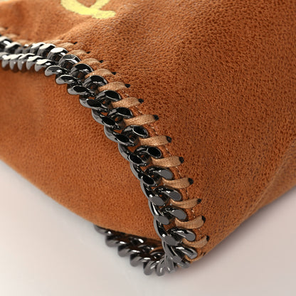 Stella McCartney X ED CURTIS Shaggy Deer Logo Embroidered Mini Falabella Fold Over Tote Brown 8 of 11