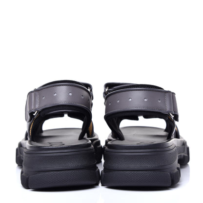 Gucci X SEGA Nappa Mesh Mens Aguru Sandals 8 Loess Black 7 of 11
