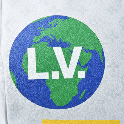 Louis Vuitton Monogram Logo Keepall Bandouliere 50 White 10 of 19